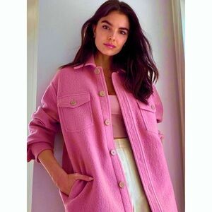 Aritzia Pink Wool Shacket Jacket XS